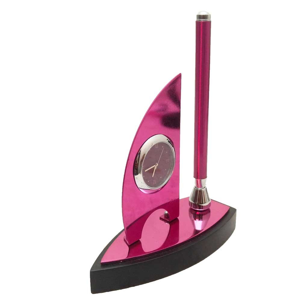 Single Pen Stand with Clock 6 Inch ( 15.5 cm )