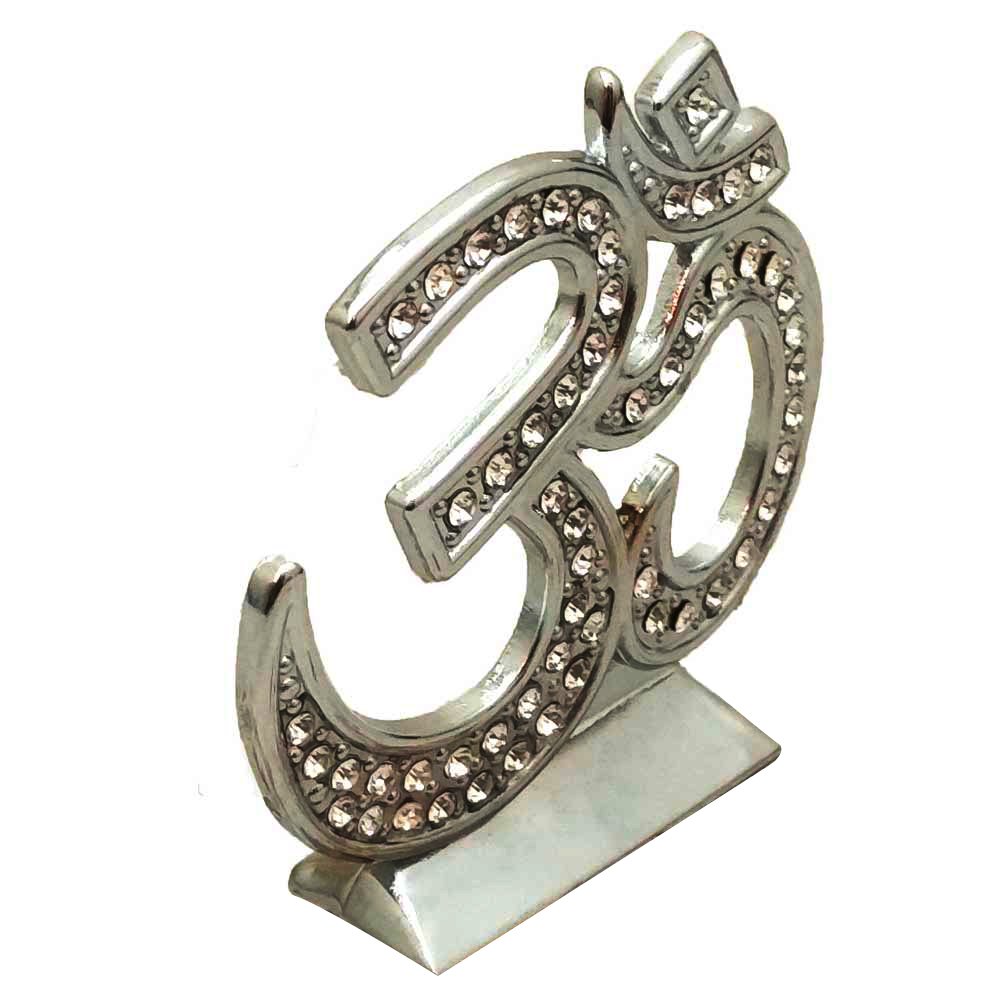 Silver Plated Om Statue 2.4 Inch ( 6.5 cm )
