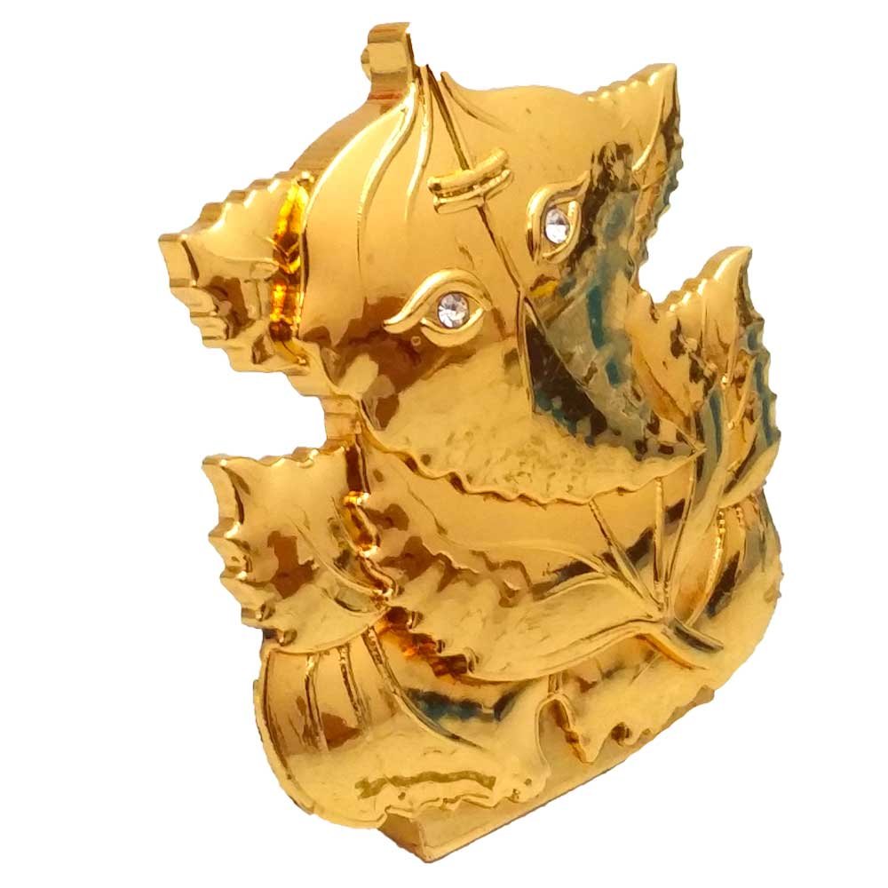 Gold Plated Patta Ganesh Statue Idol 2.5 Inch ( 6.5 cm )