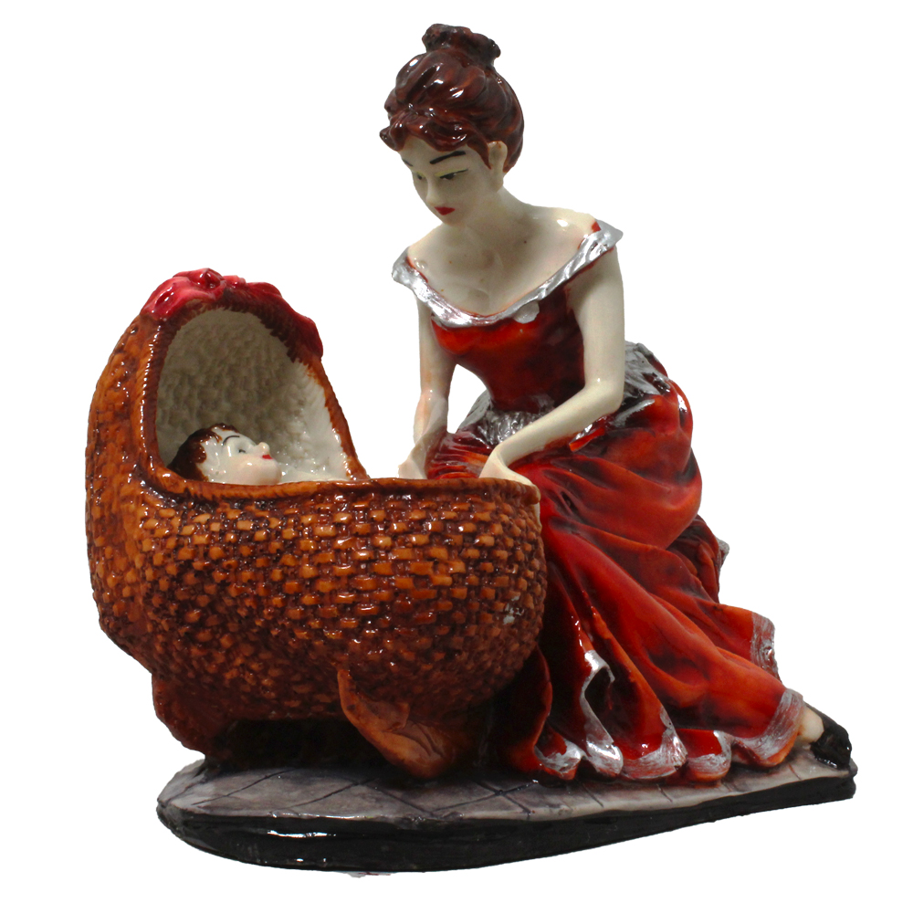 Mother Son Handicraft Figurine 6.5 Inch