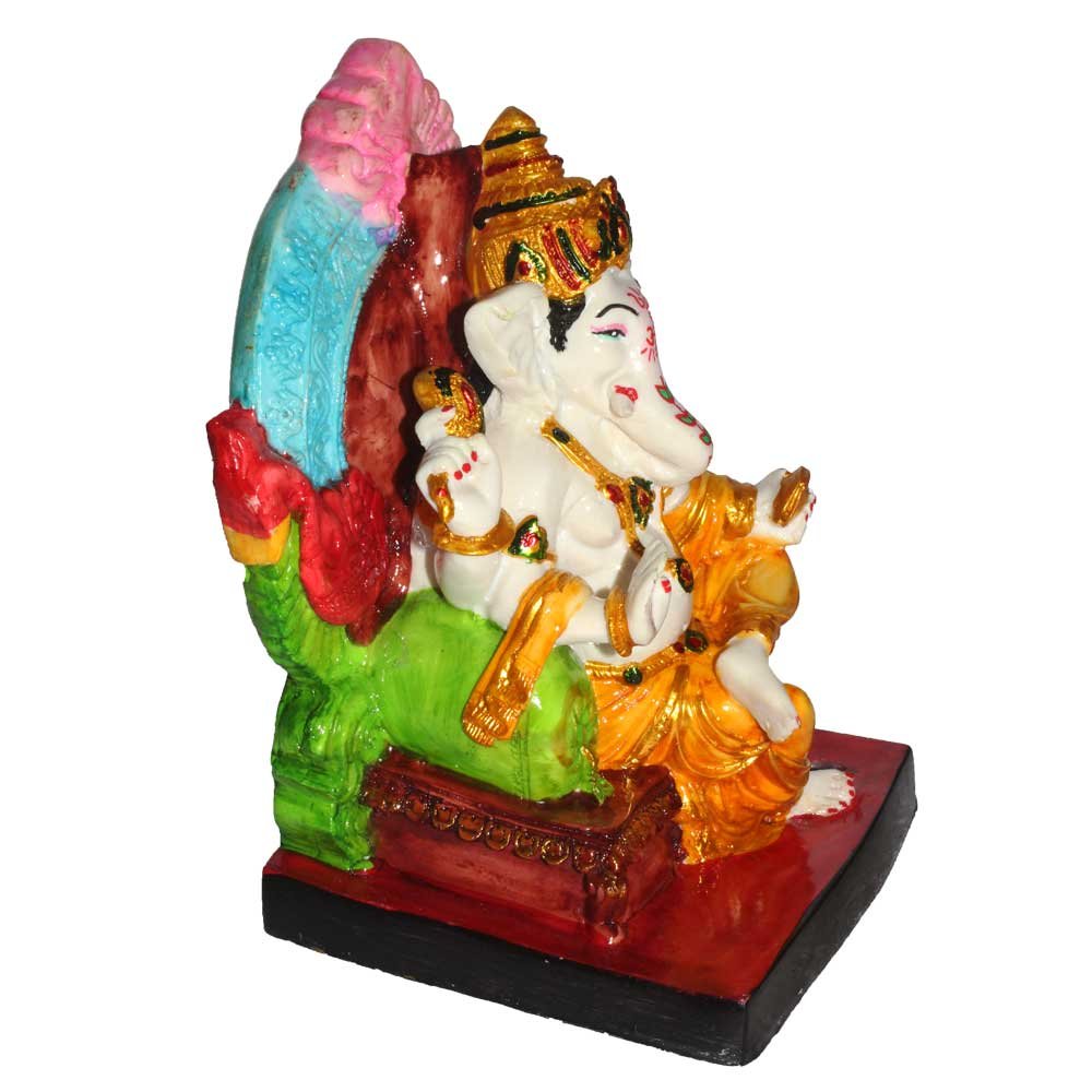 Singhasan Ganesha Religious Murti 9 Inch ( 23 cm )