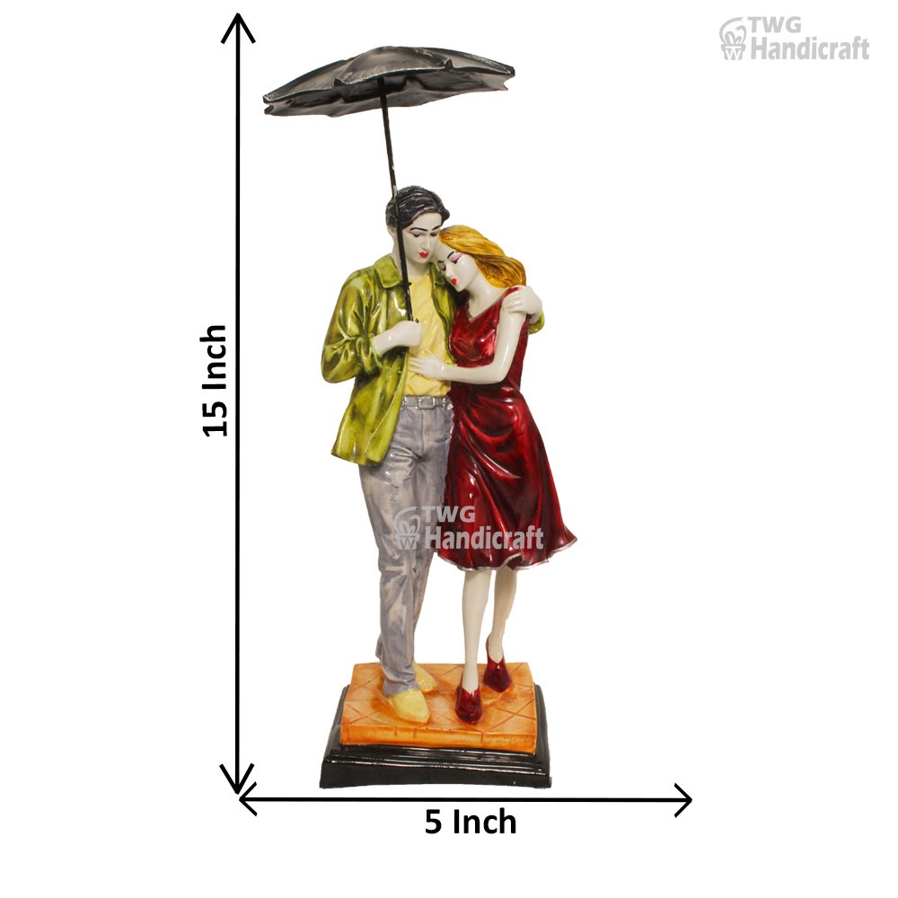 Manufacturer of Polyresin Couple Figurine Statue | Umbrella Couple Factory Rate