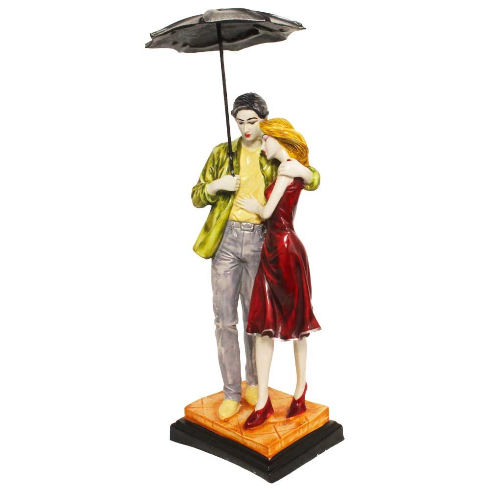 Umbrella Love Couple Home Decor Statue 15 Inch ( 38.5 cm )