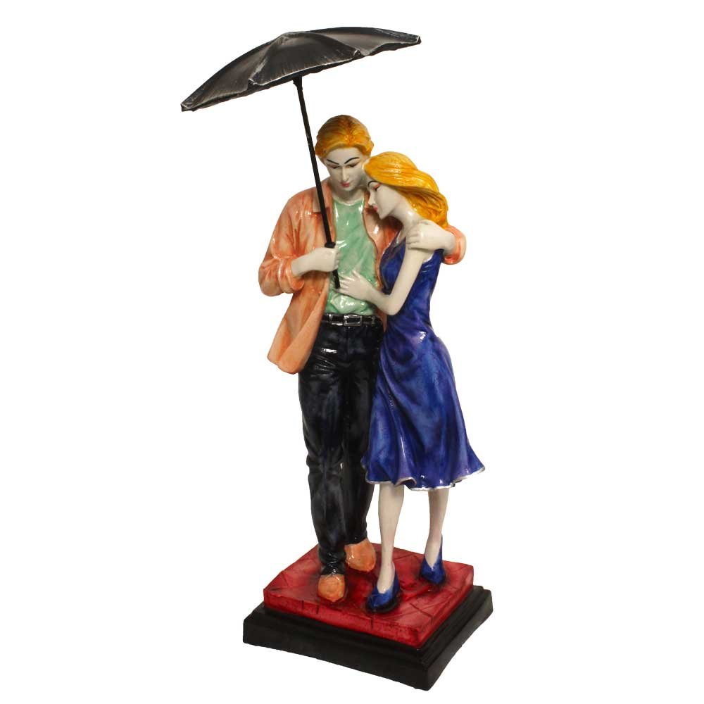 Umbrella Love Couple Home Decor Sculpture 15 Inch ( 38.5 cm )