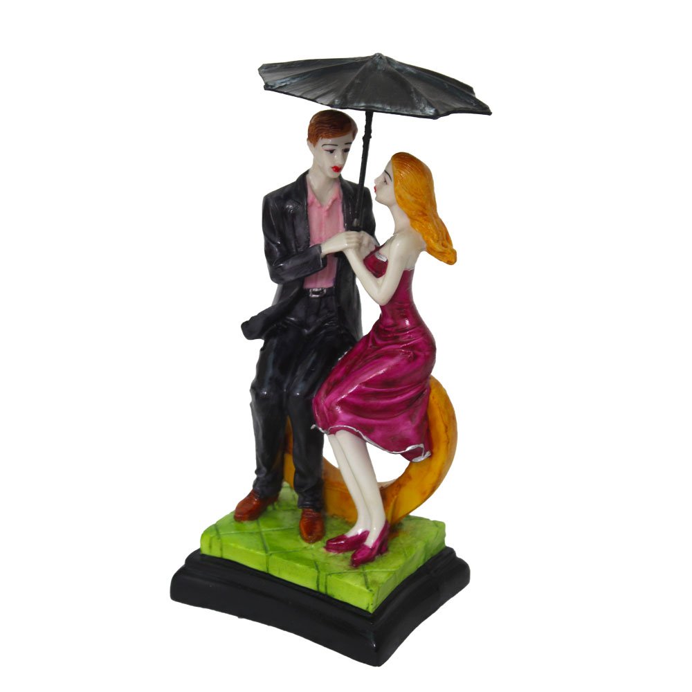 Umbrella Couple Showpiece Gift 10 Inch ( 25.5 cm )
