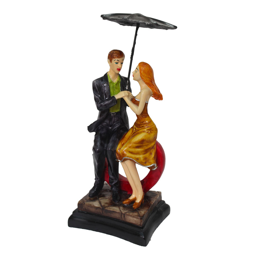 Umbrella Couple Showpiece Gift 10 Inch