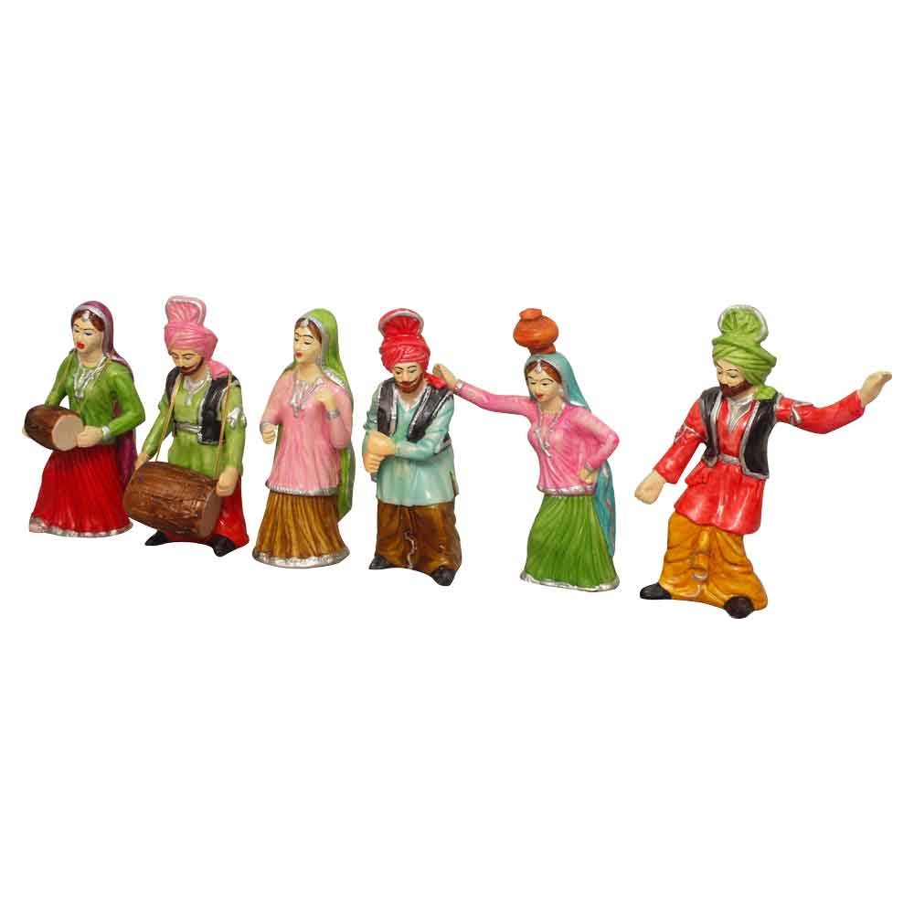 Bhangra Party Punjabi Set Statue Showpiece 10 Inch ( 25.5 cm )