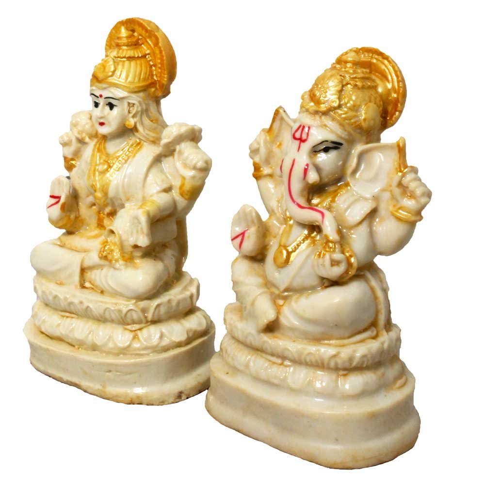 Lakshmi Ganesha Religious Sculpture 4 Inch ( 10.5 cm )
