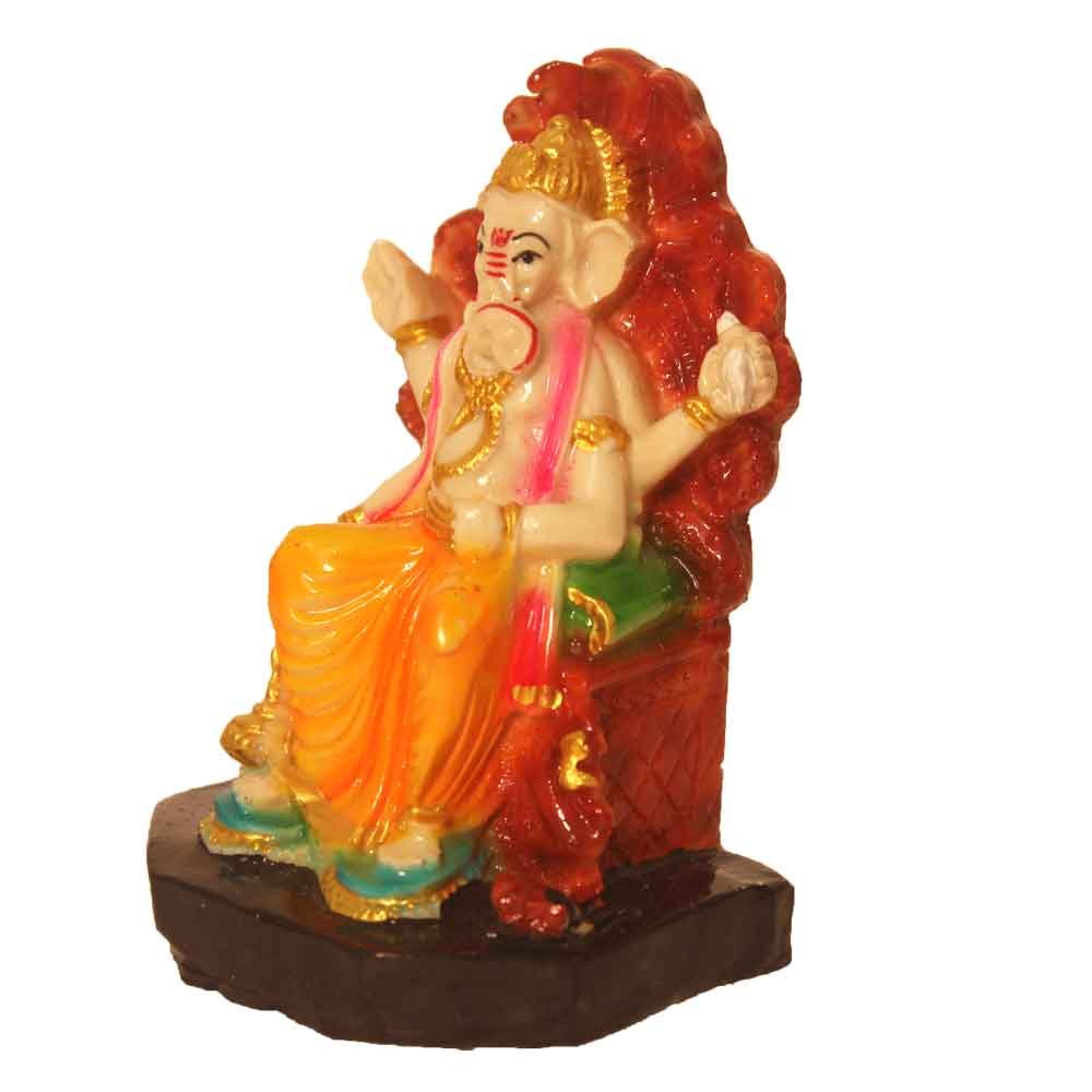Singhasan Ganesh Idol 3.5 Inch ( 9.5 cm )