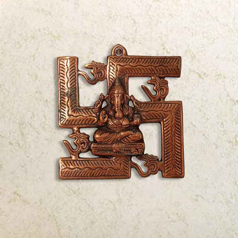 Sathiya Ganesha Cast Aluminium Wall Hanging Items 7 Inch