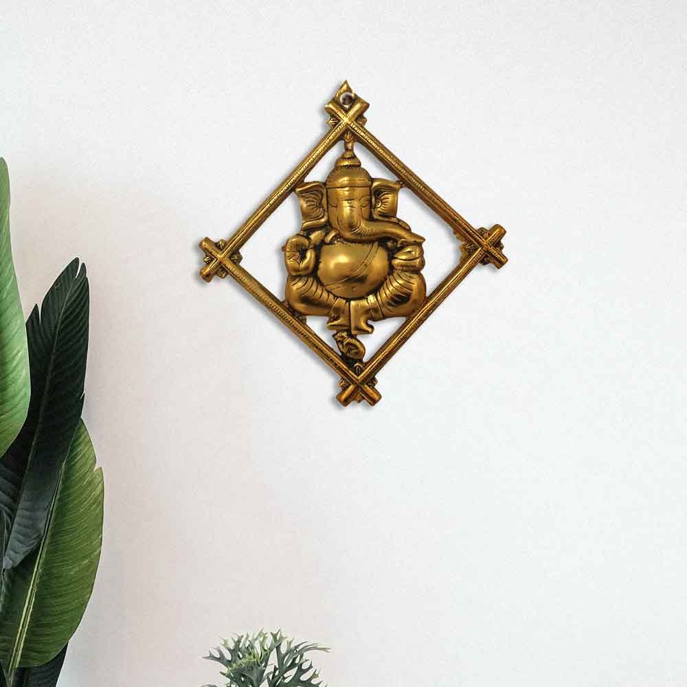God Ganesh Metallic Door Hanging Showpiece 9 Inch ( 23 cm )