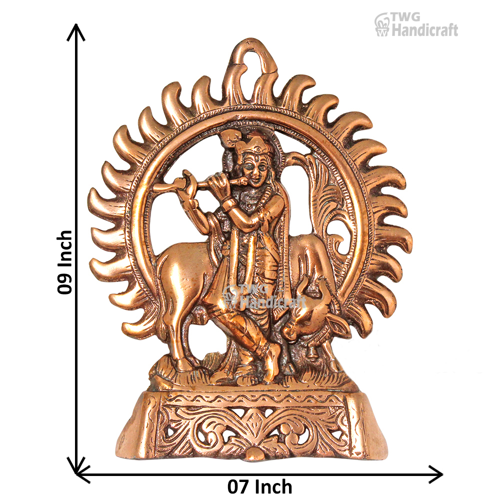 Radha Krishna Metal Statue Manufacturers in India Krishna With Cow Met