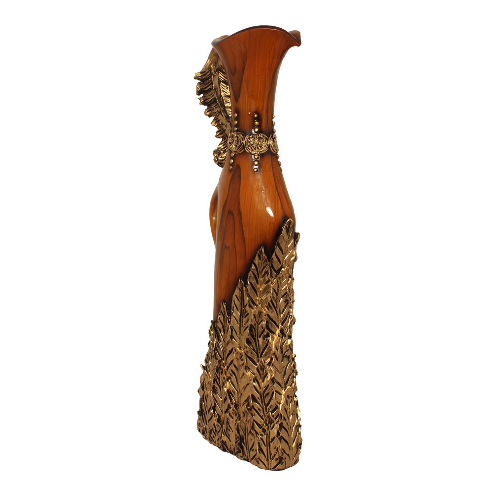 Wooden Look Flower Vase Showpiece 26.5 Inch ( 67.5 cm )