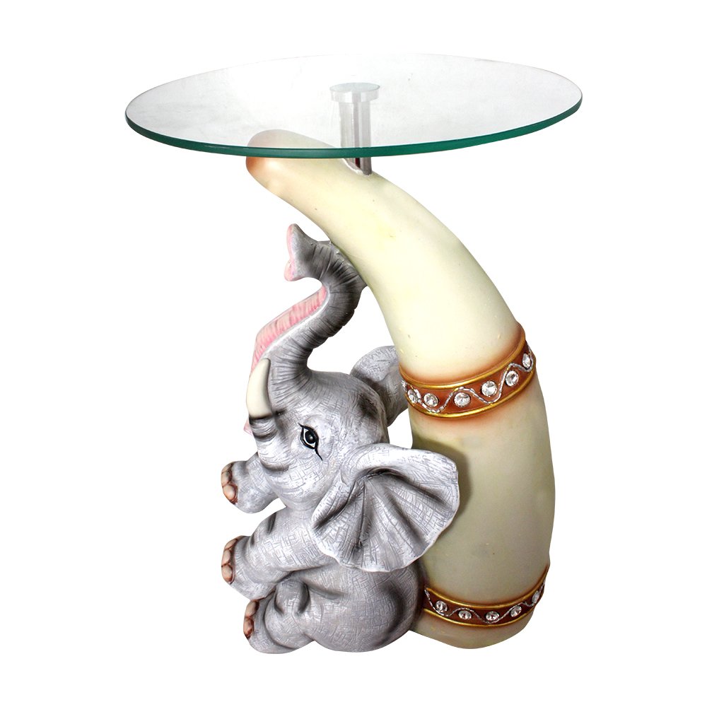 Elephant Figurine Home Decor Glass Table 23.5 Inch ( 60 cm )