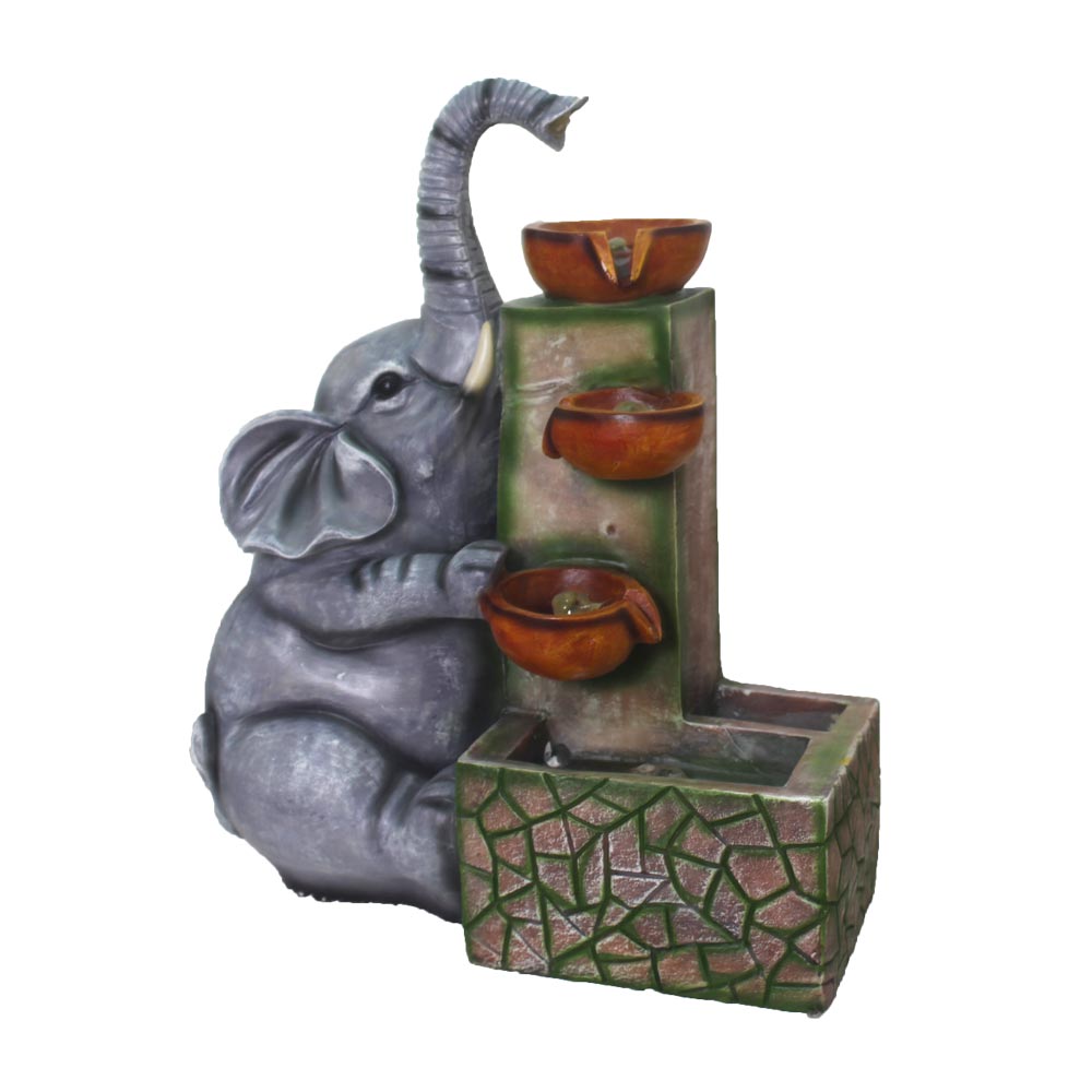 Decorative Elephant Indoor Water Fountain 18.5 Inch
