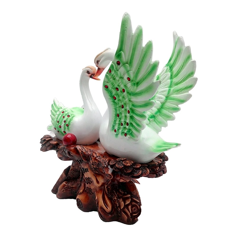 Decorative Love Couple Swan Statue 12 Inch ( 30.5 cm )