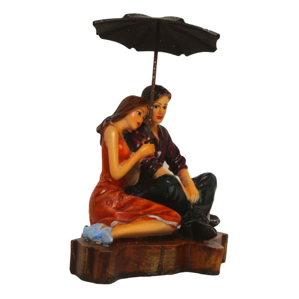 Sitting Couple Statue Couple Gift 10 Inch ( 25.5 cm )