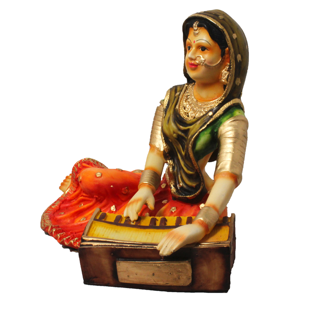 Musical Rajasthani Cultural Lady Statue 10.5 Inch