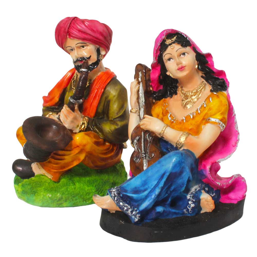 Cultural Musical Couple Handicrafts Showpiece 7 Inch