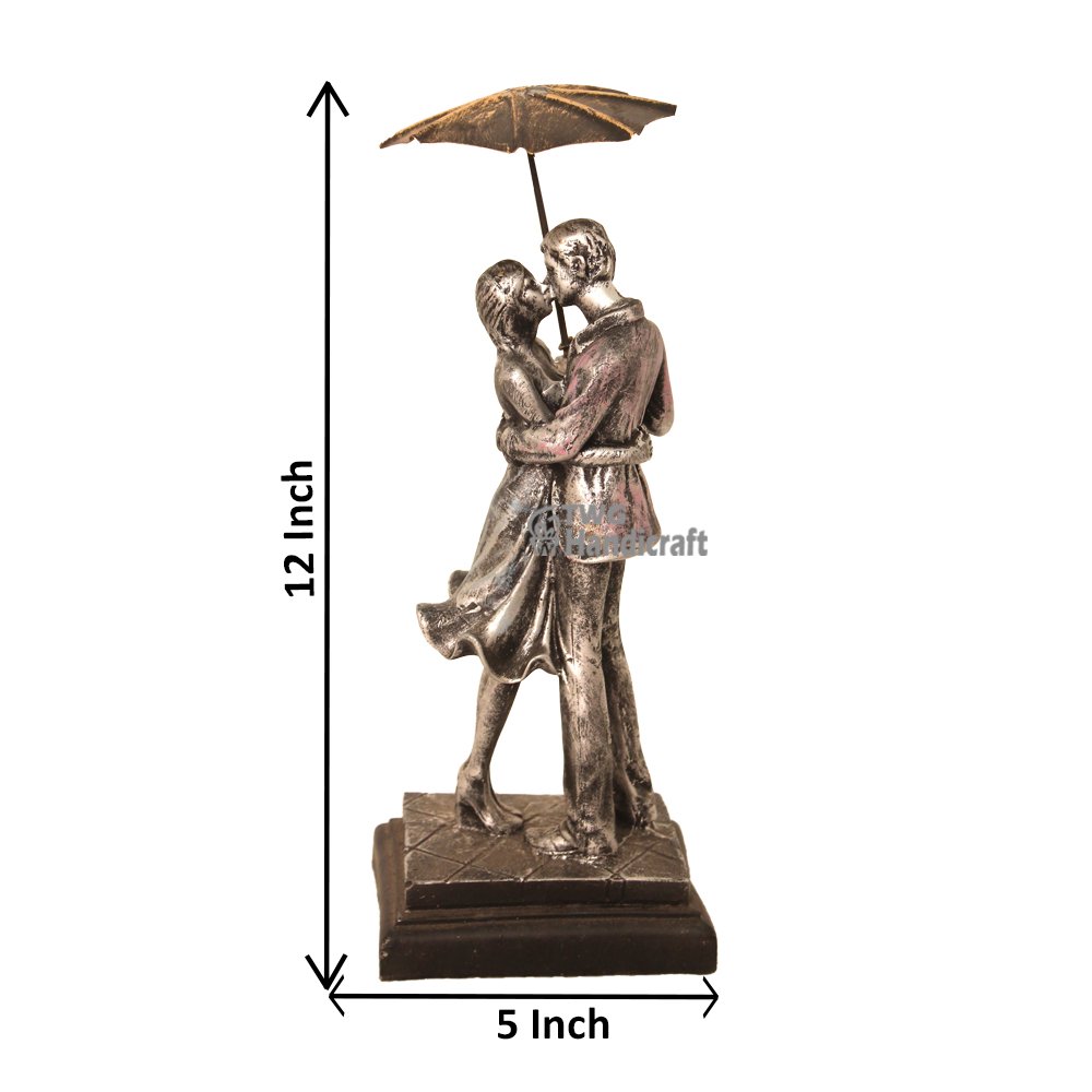 Polyresin Couple Figurine Statue Manufacturers in Mumbai | Umbrella Couple Factory Rate