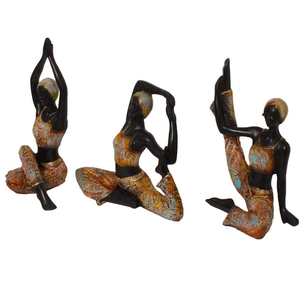 3 set of yoga lady decorative showpiece 11.5 Inch ( 29.5 cm )