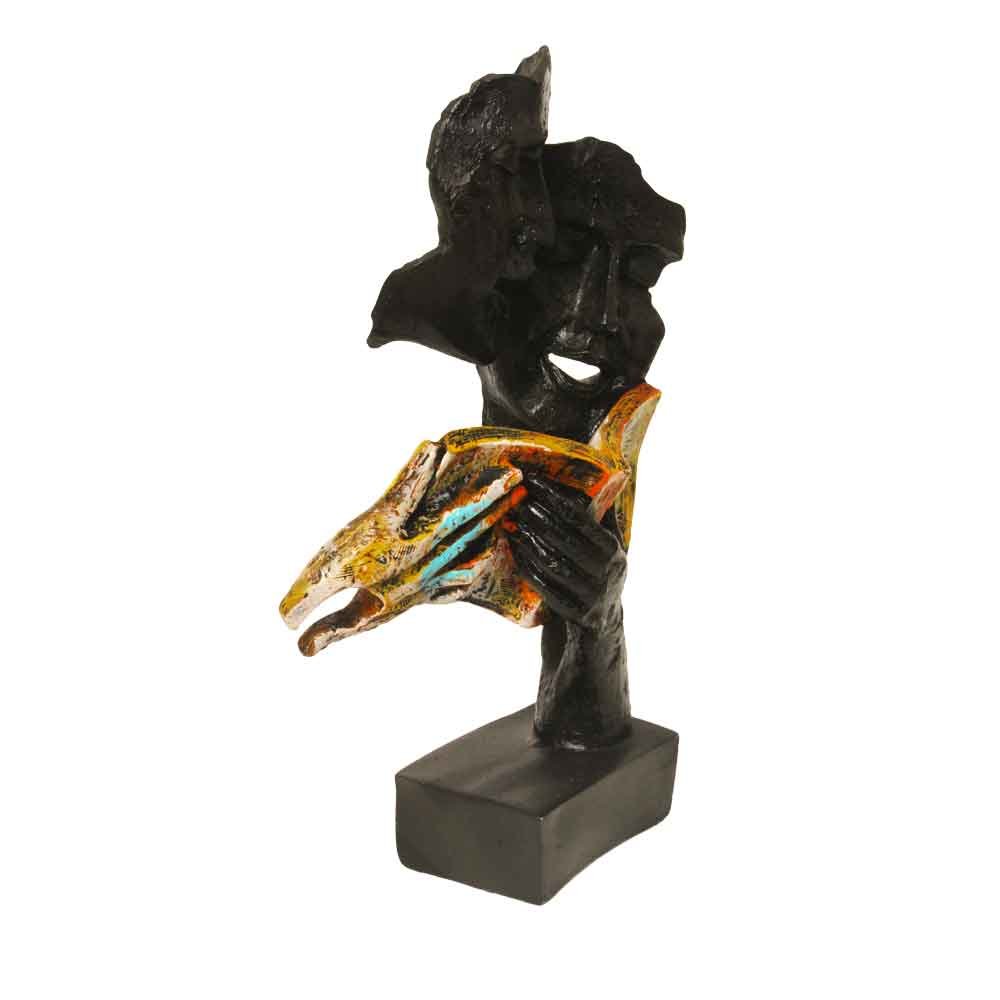 Reading Book Modern Art Sculpture Showpiece 13 Inch ( 33.5 cm )