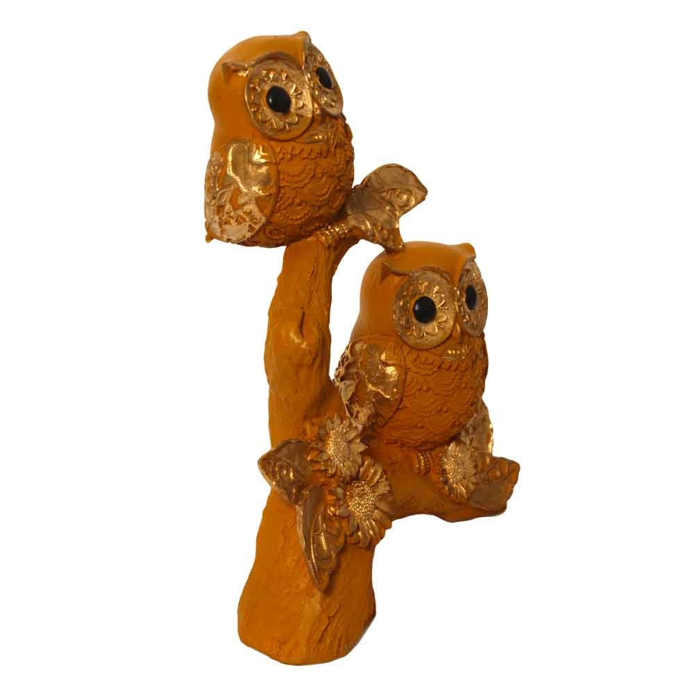 Handicraft Owl Statue Decorative Couple  8 Inch ( 20.5 cm )