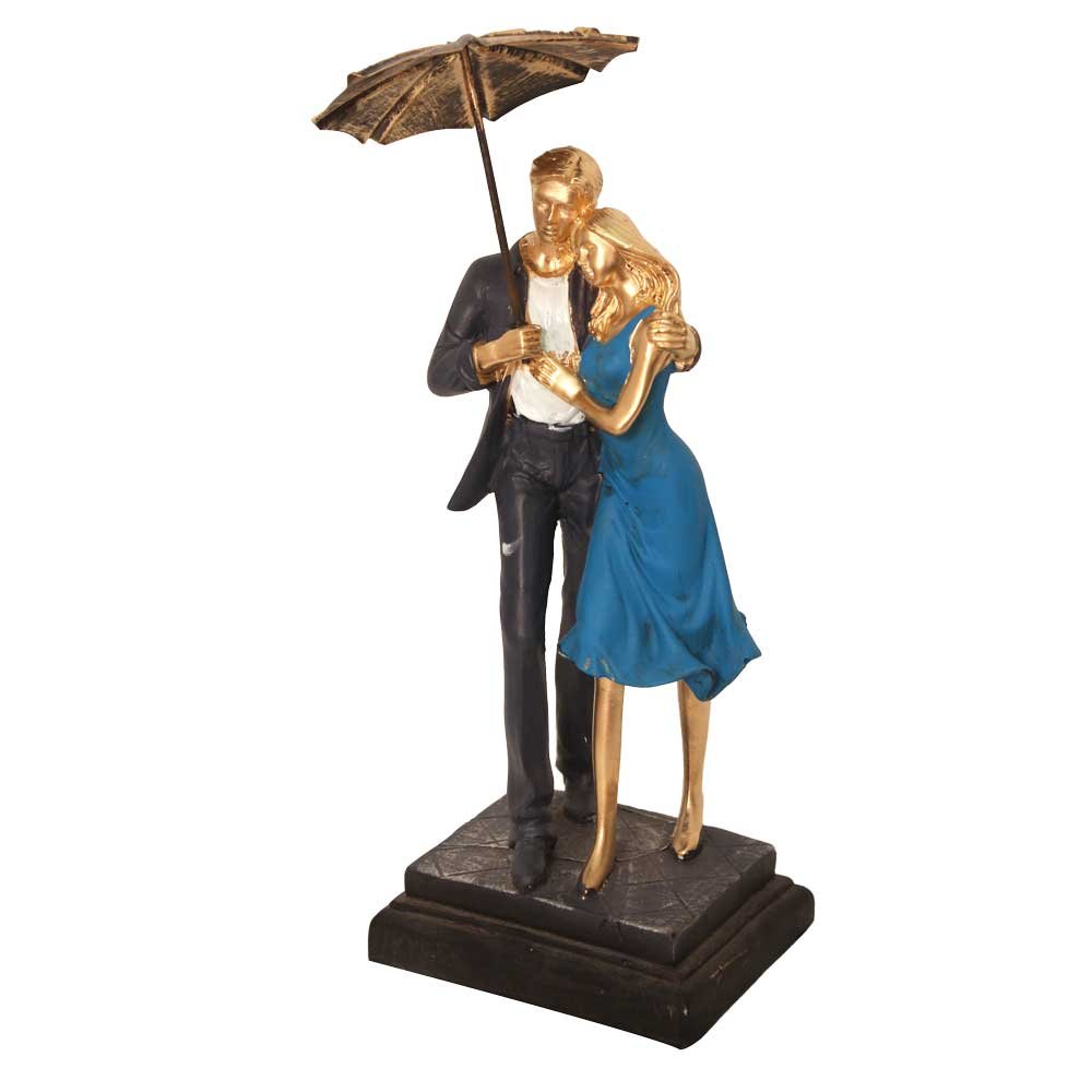 Umbrella Couple Statue Showpiece 12 Inch ( 30.5 cm )