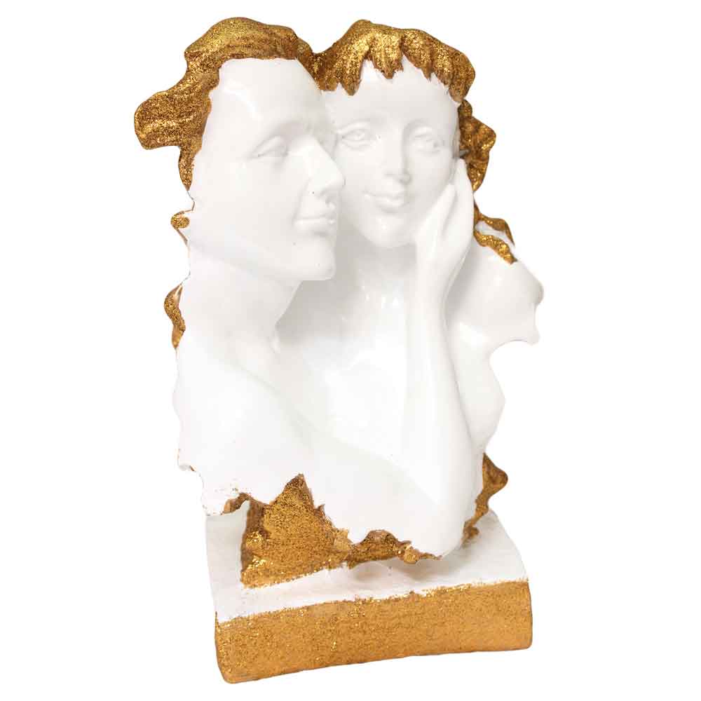 Modern Couple Face Look Statue Showpiece 9 Inch