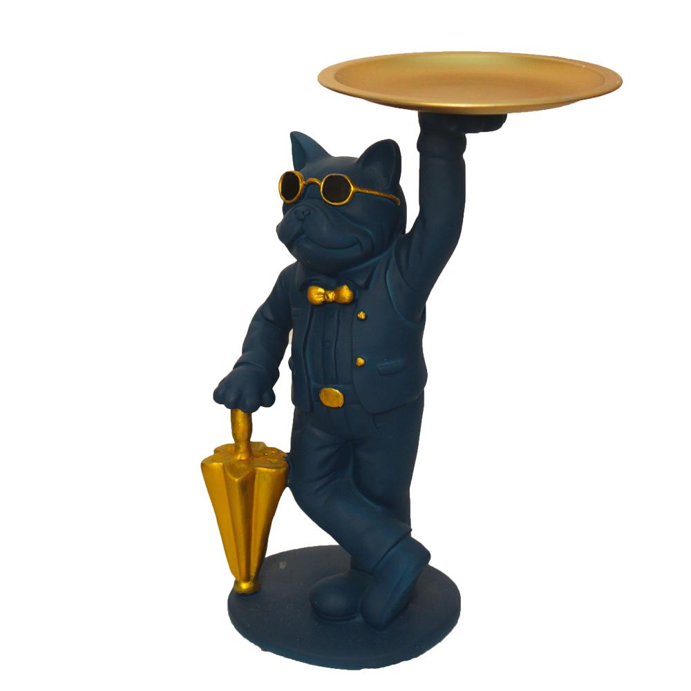 Handicraft Decorative Chatri Cat Statue 10.5 Inch ( 27 cm )