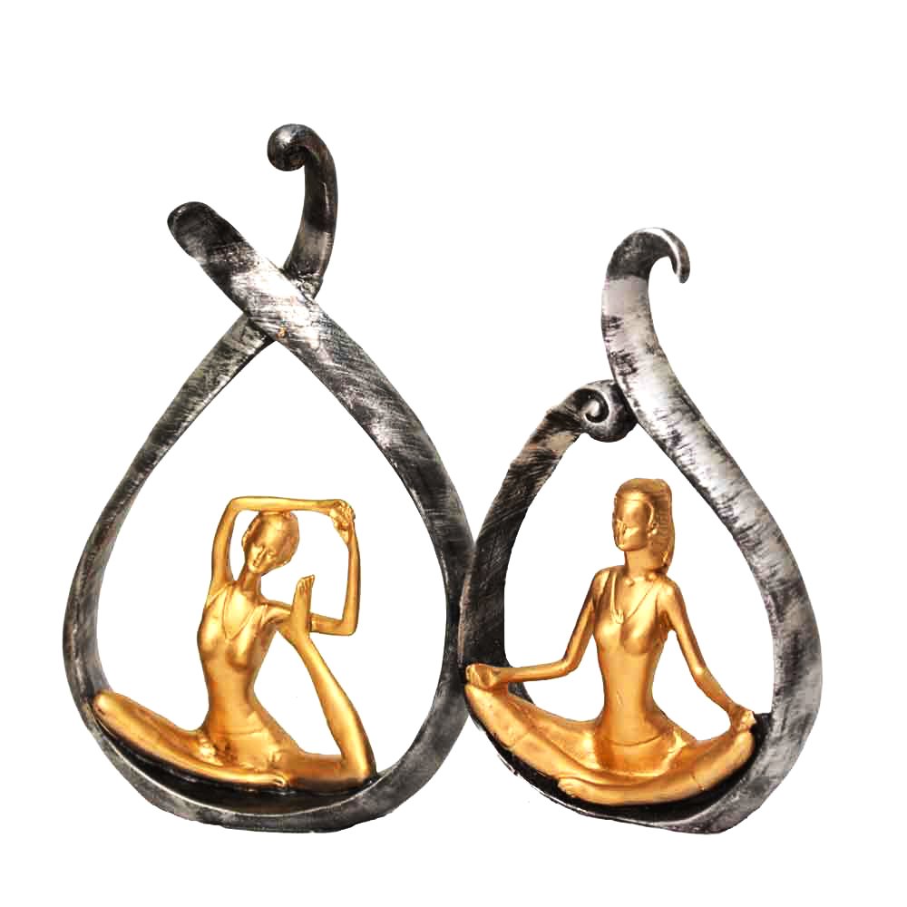 Decorative Yoga Lady Statue Showpiece 14.5 Inch ( 37 cm )