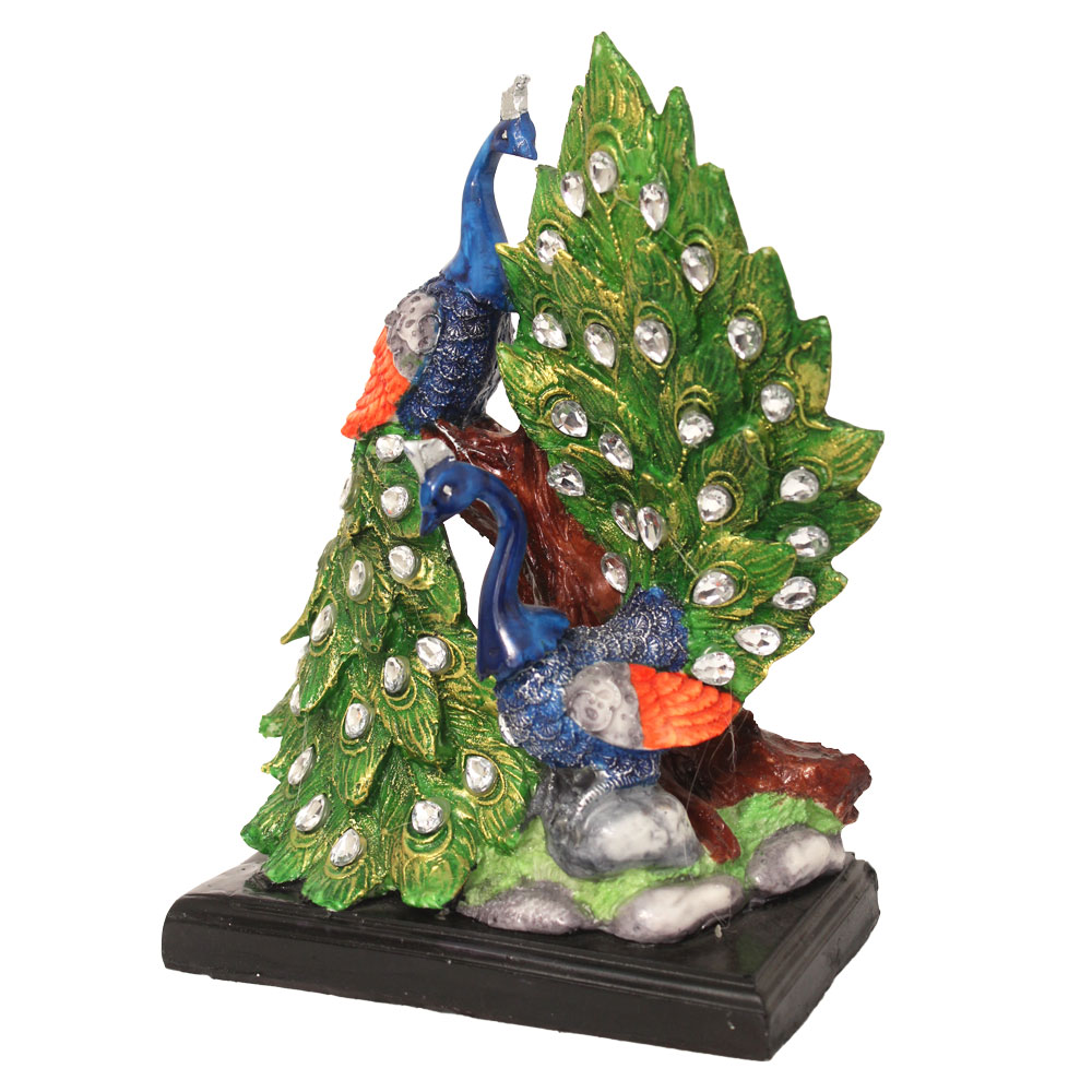 Decorative Peacock Statue Figurine 11.5 Inch
