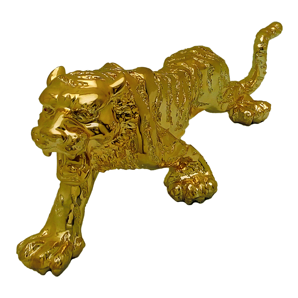 Gold Plated Lion Statue 11.5 Inch