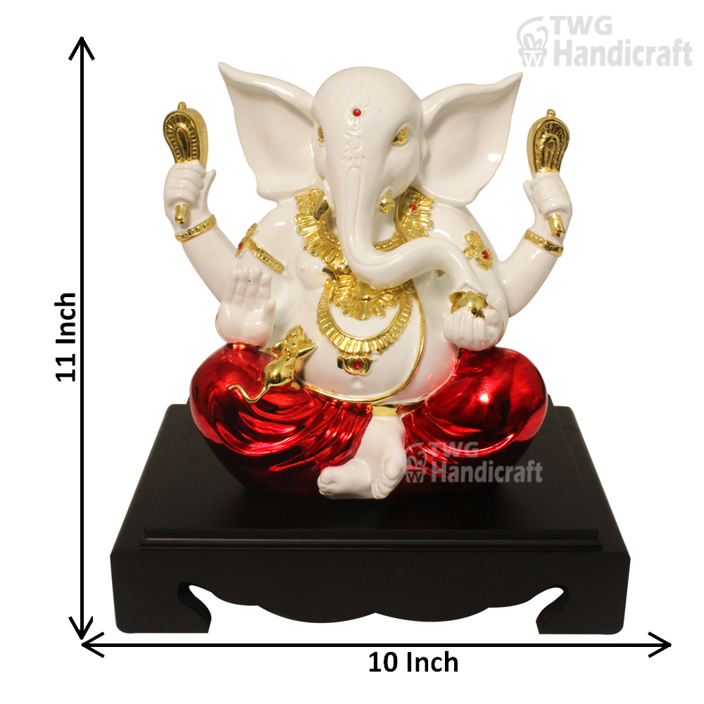Gold Plated Ganesha Figurine 12 Inch