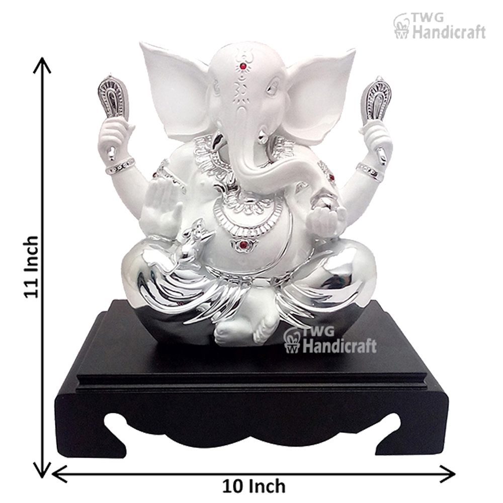 Silver Plated Lord Ganesha Idol 12 Inch