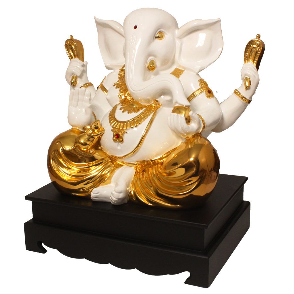 Gold Plated Ganesha Idol 12 Inch