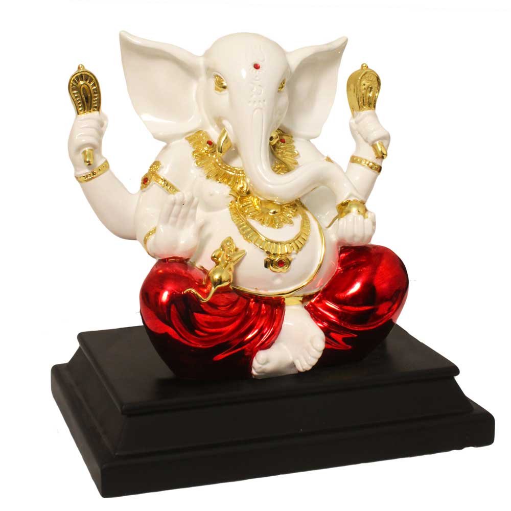 Gold Plated Handicraft Ganesha Sculpture 8 Inch