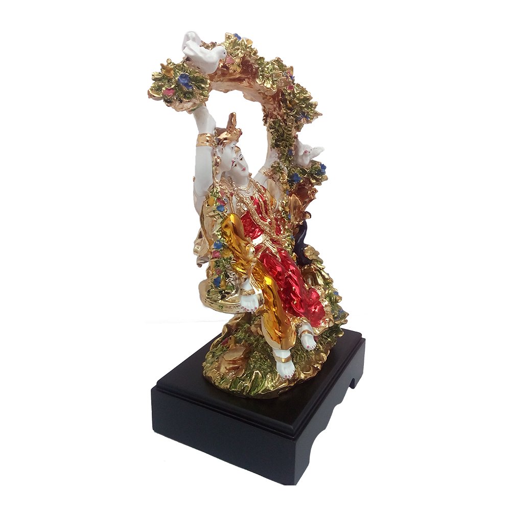 Gold Plated Radha Krishna Jhula Idol 13.5 Inch ( 34.5 cm )