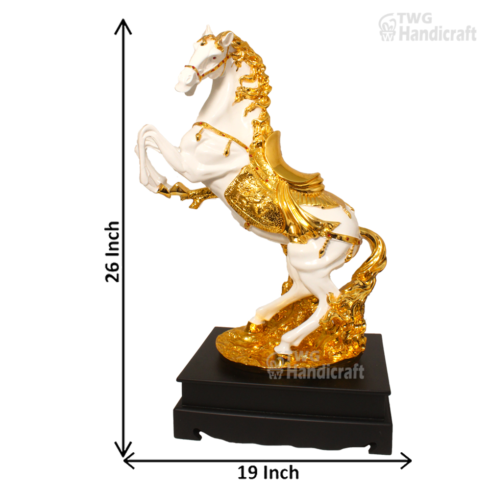Gold Plated Horse Decorative Showpiece 26 Inch