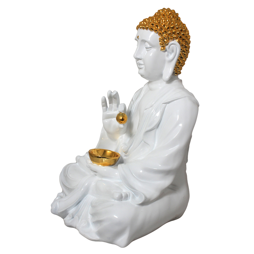 Gold Plated Lord Buddha Sculpture 17 Inch