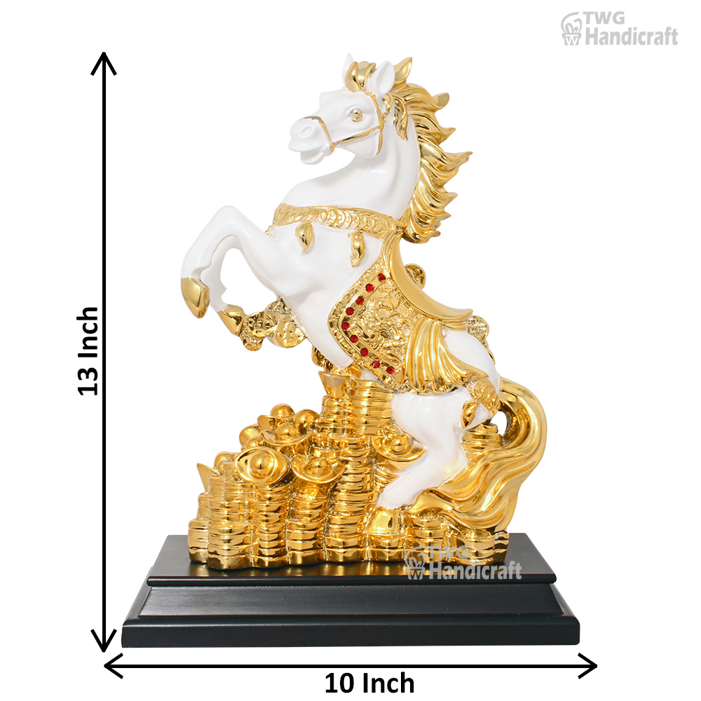 Gold Plated Horse Decorative Sculpture 13 Inch