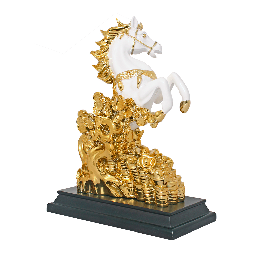 Gold Plated Horse Decorative Sculpture 13 Inch