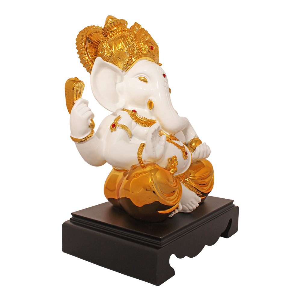 Gold Plated Ganpati Idol 9.5 Inch