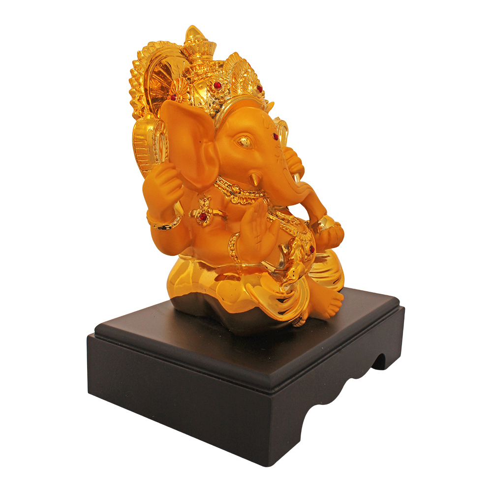 Gold Plated Ganpati Sculpture 15 Inch