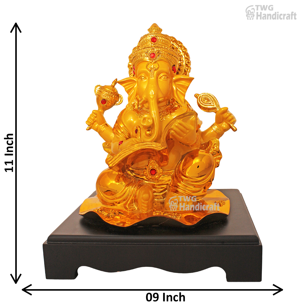 Gold Plated Ganesh Idol Wholesale Supplier in India Corporate Gifts Di