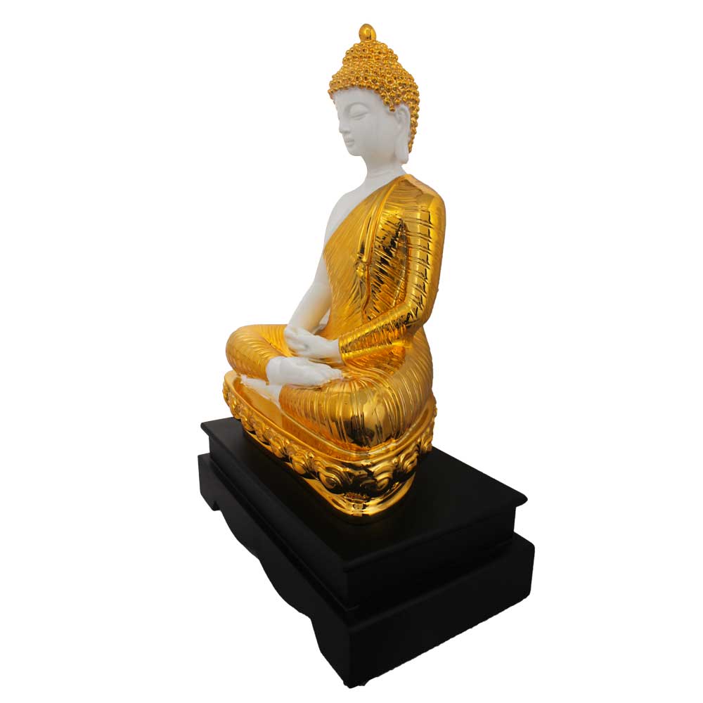 Gold Plated Spiritual Buddha Figurine 17 Inch