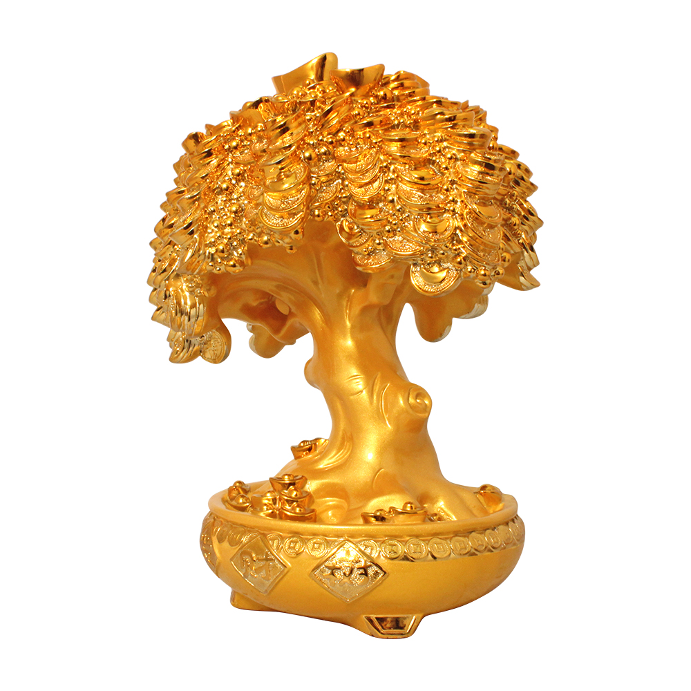 Gold Plated Coin Tree Vastu Showpiece 15 Inch
