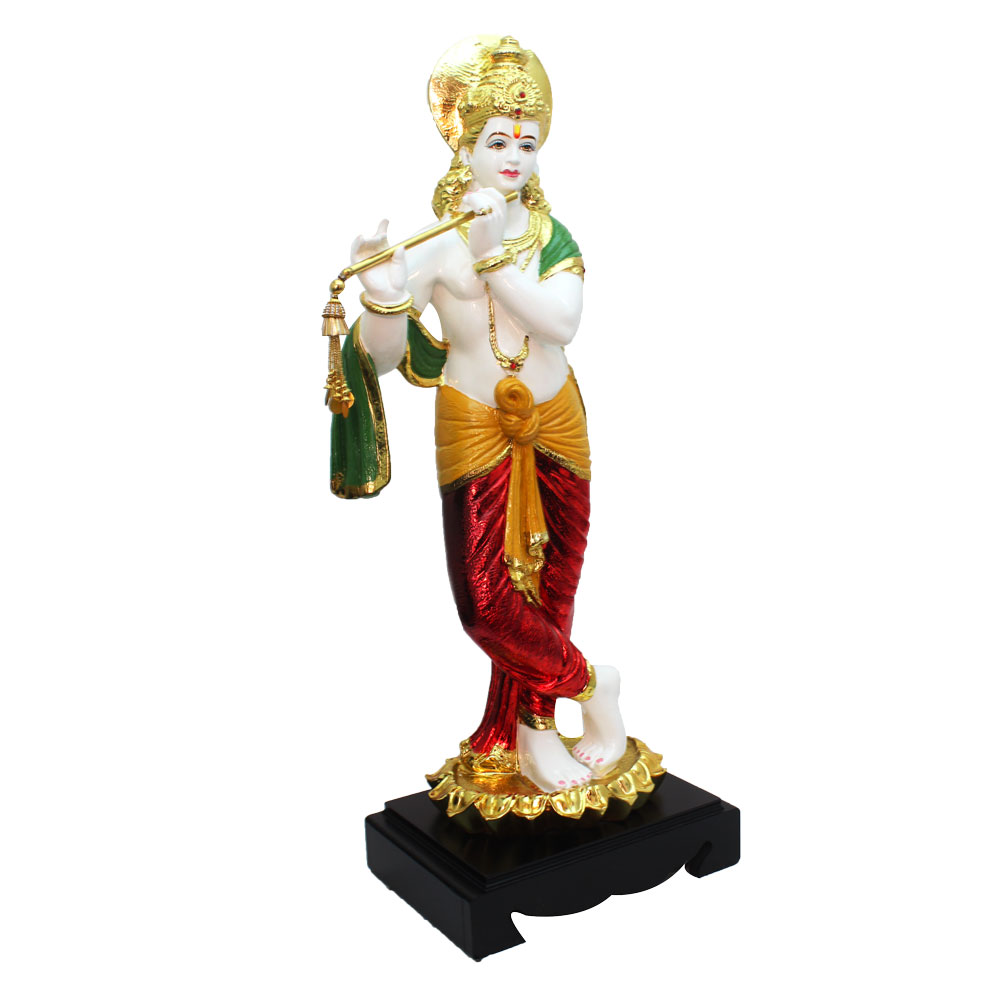Gold Plated Handicraft Krishna Statue 27 Inch