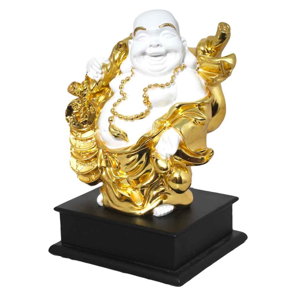 Gold Plated Handicraft Laughing Bhuddha Showpiece 9 Inch ( 23 cm )