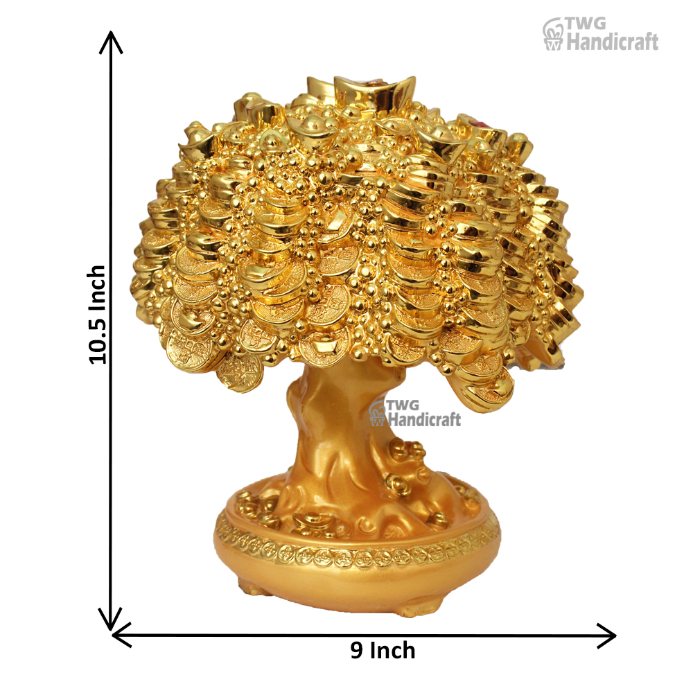 Gold Plated Tree Showpiece Gift 10.5 Inch